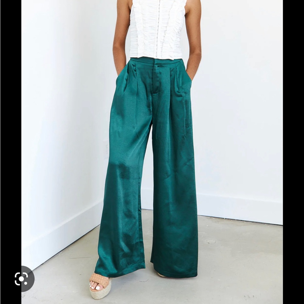 Black Satin Trousers/Pants - NWT